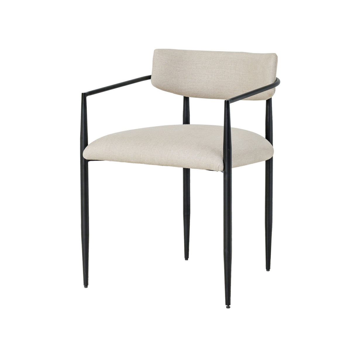 Forte Cream Linen Forged Iron Dining Chair by TOV Furniture at Eve Furniture
