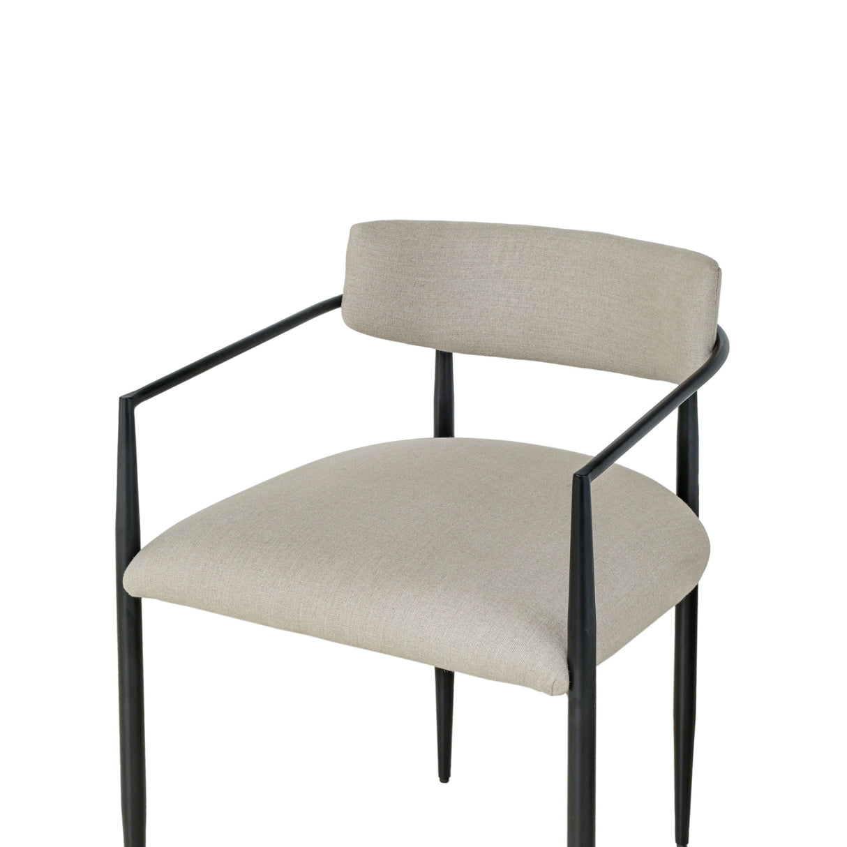 Forte Cream Linen Forged Iron Dining Chair by TOV Furniture at Eve Furniture