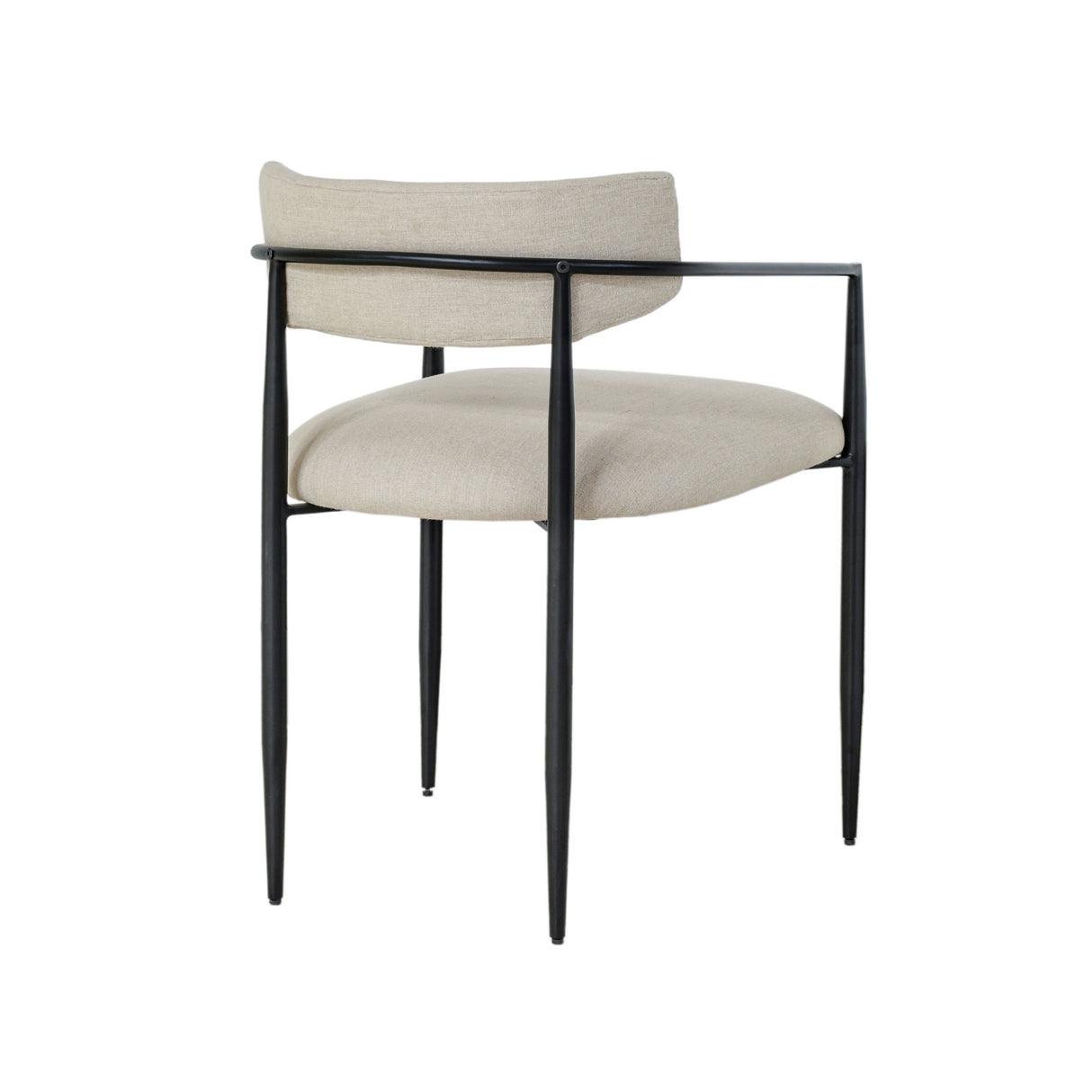 Forte Cream Linen Forged Iron Dining Chair by TOV Furniture at Eve Furniture