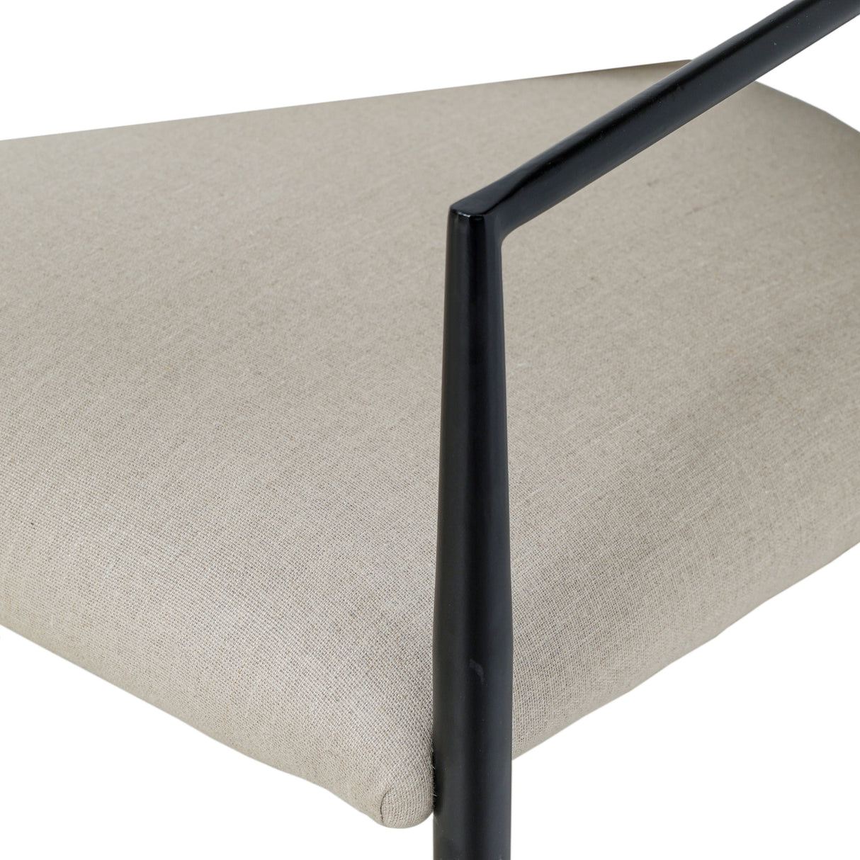 Forte Cream Linen Forged Iron Dining Chair by TOV Furniture at Eve Furniture