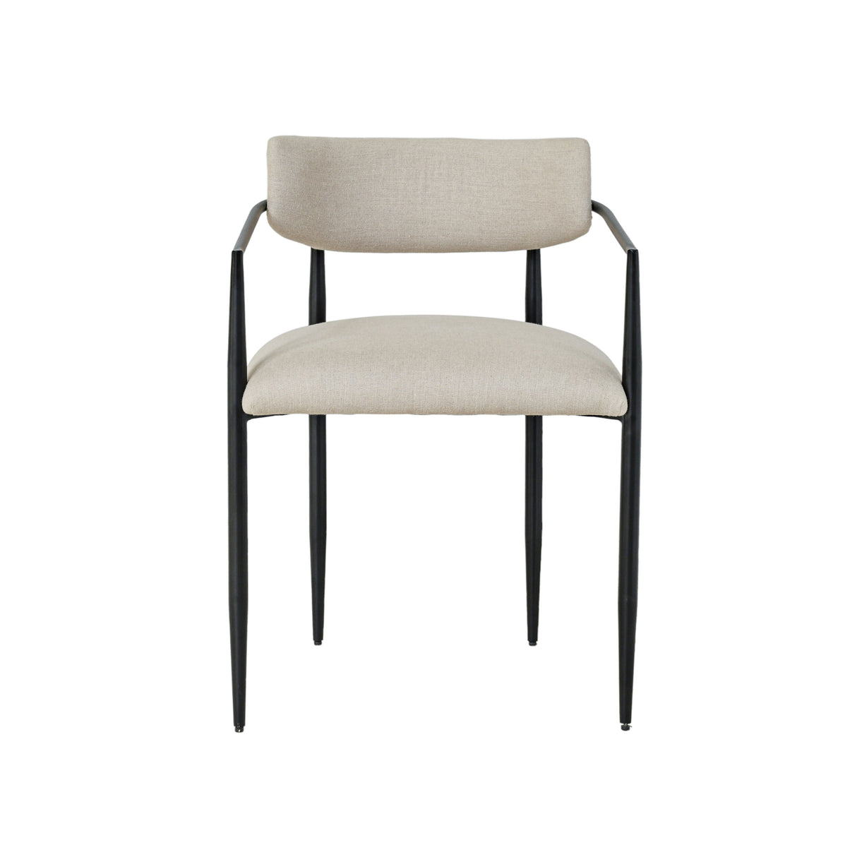 Forte Cream Linen Forged Iron Dining Chair by TOV Furniture at Eve Furniture