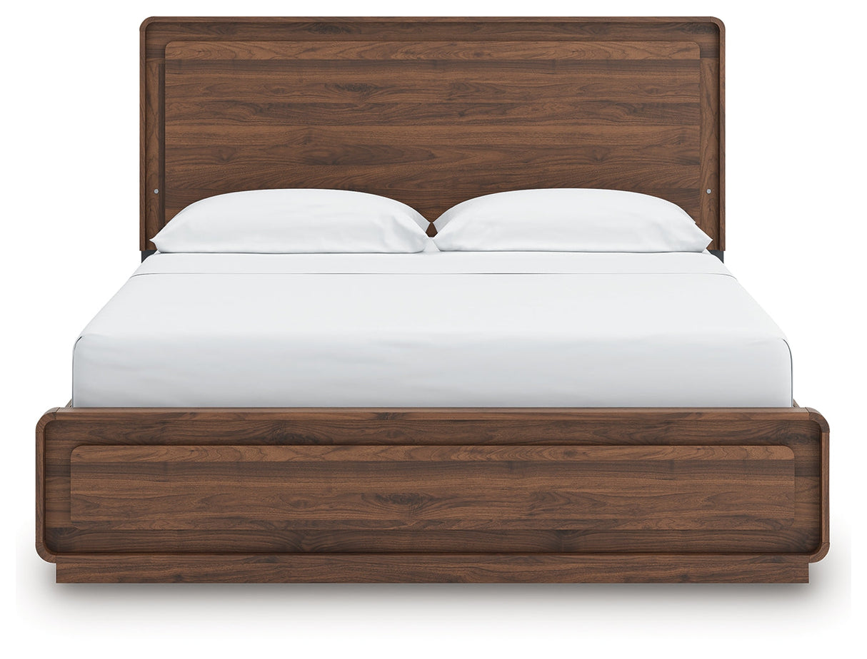 Fortlorn Walnut Brown California King Panel Bed by Ashley at Eve Furniture