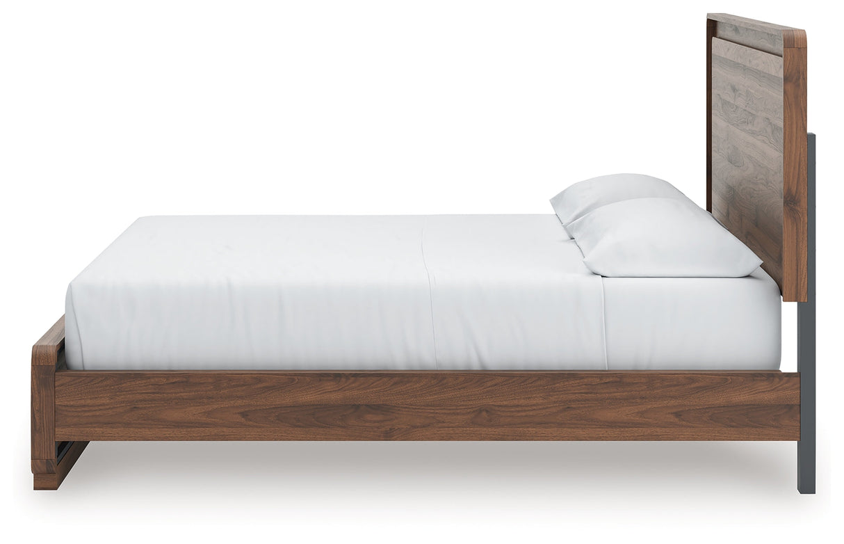 Fortlorn Walnut Brown California King Panel Bed by Ashley at Eve Furniture