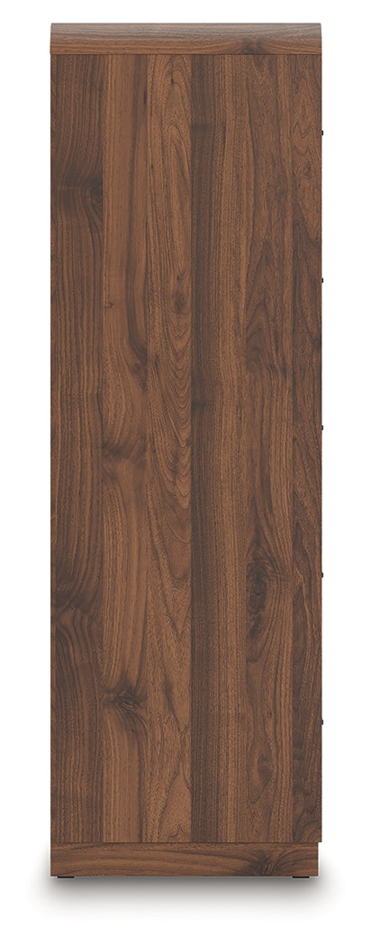 Fortlorn Walnut Brown Chest of Drawers by Ashley at Eve Furniture