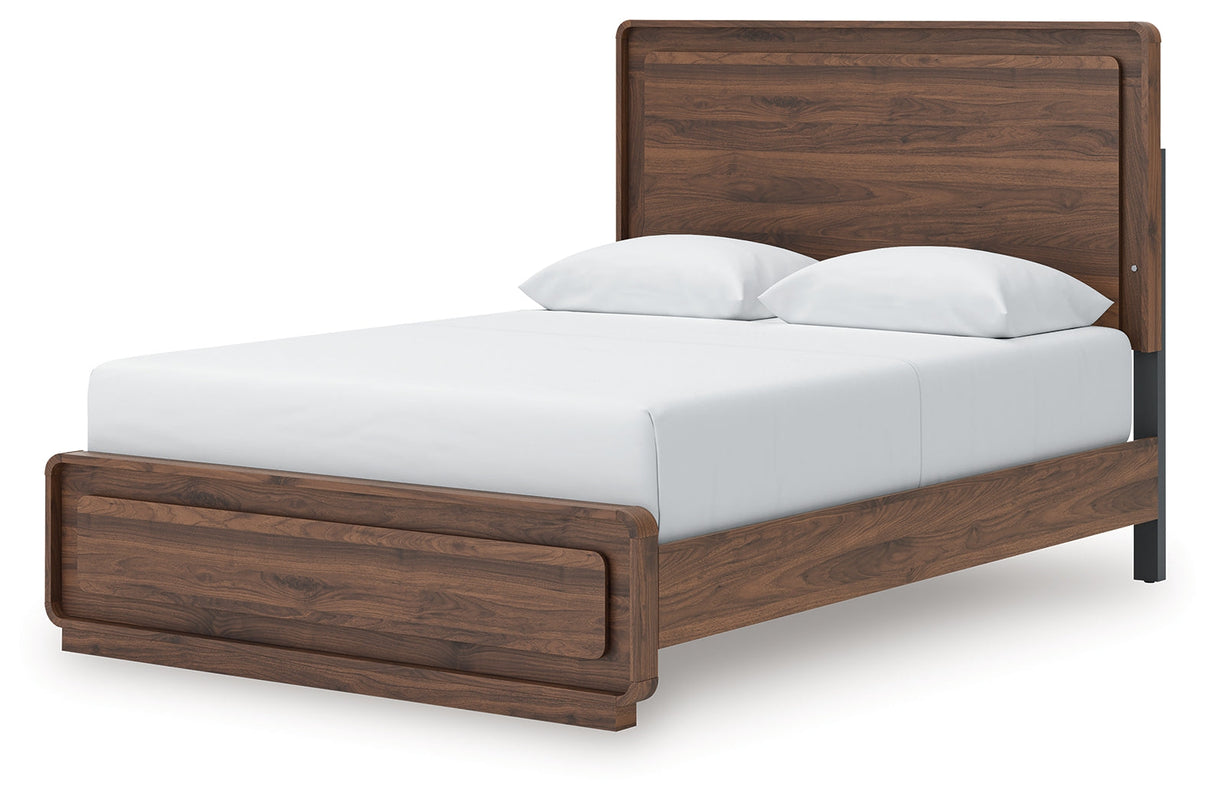 Fortlorn Walnut Brown Queen Panel Bed by Ashley at Eve Furniture