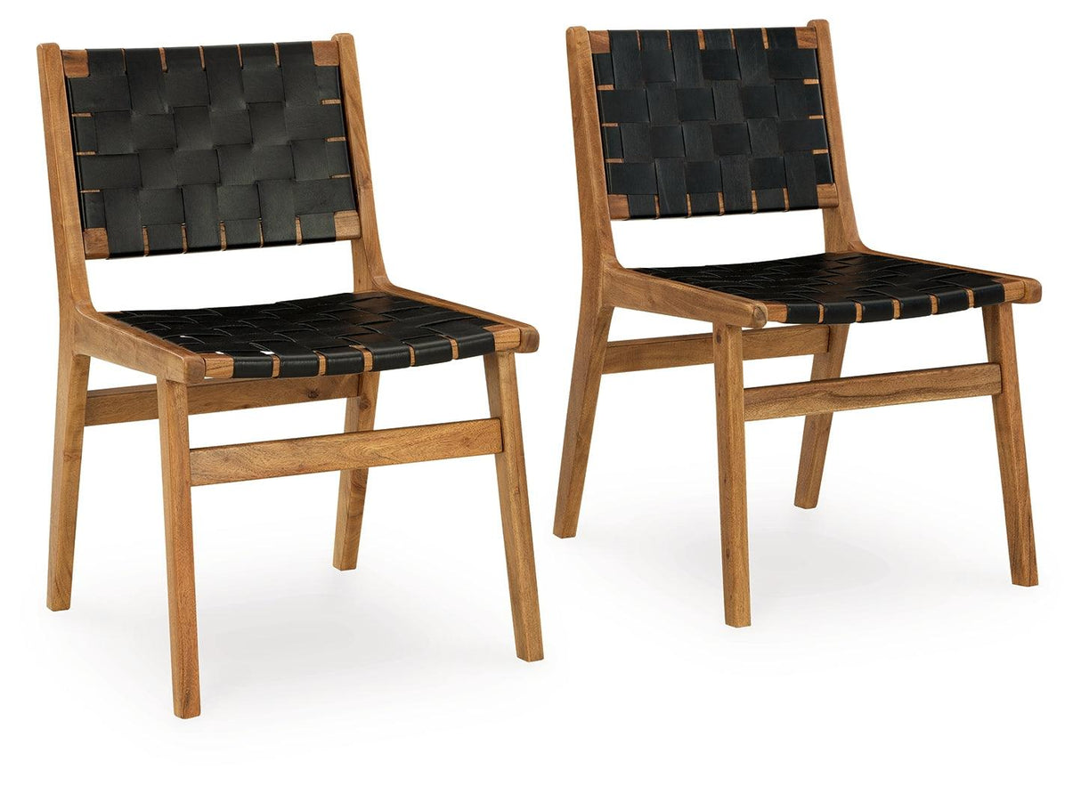Fortmaine Brown/Black Dining Chair, Set of 2 by Ashley at Eve Furniture