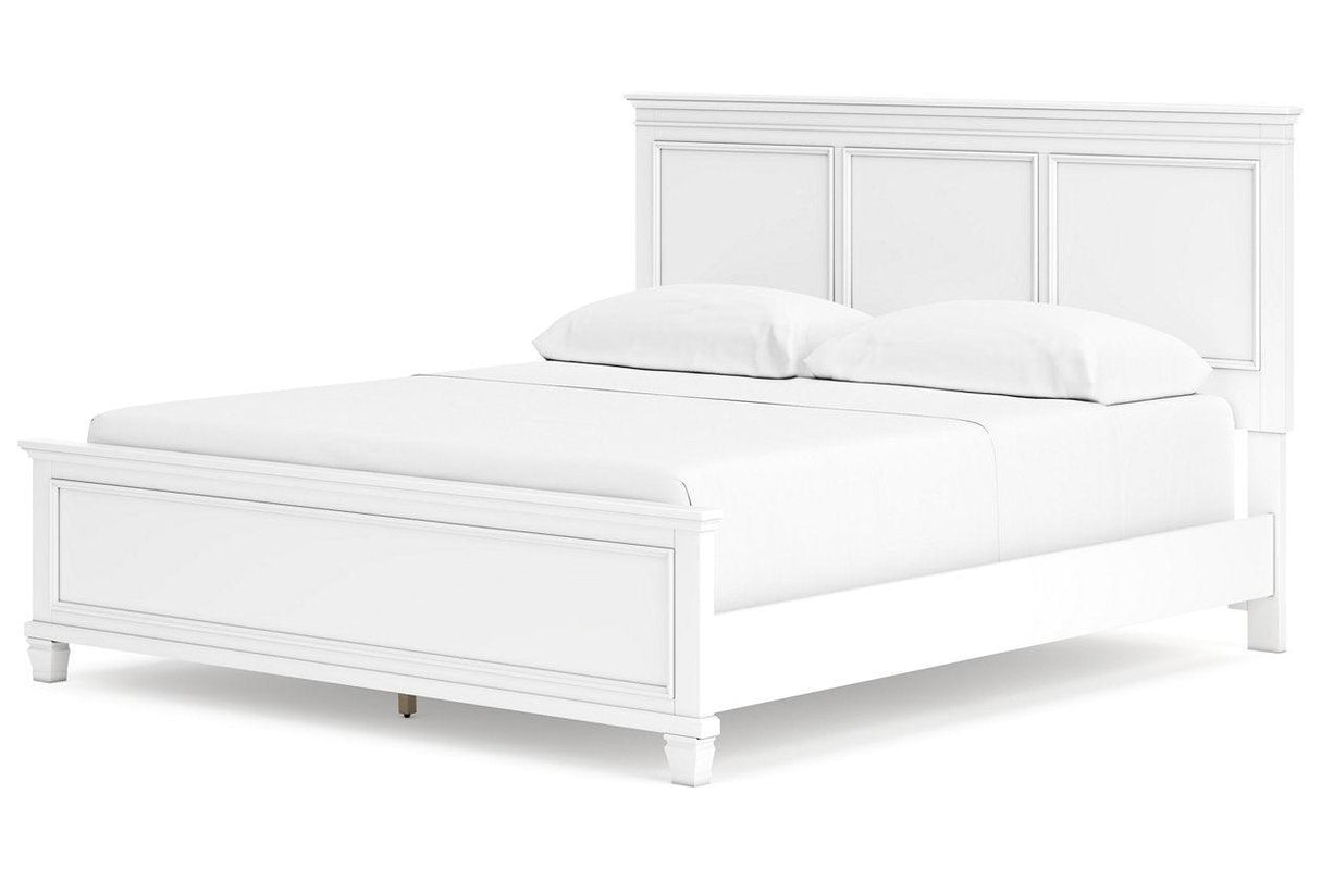 Fortman White California King Panel Bed by Ashley at Eve Furniture