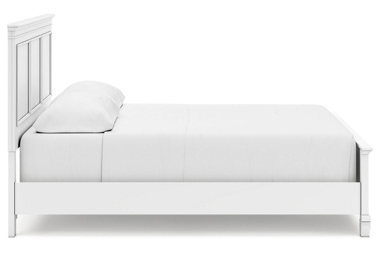 Fortman White California King Panel Bed by Ashley at Eve Furniture
