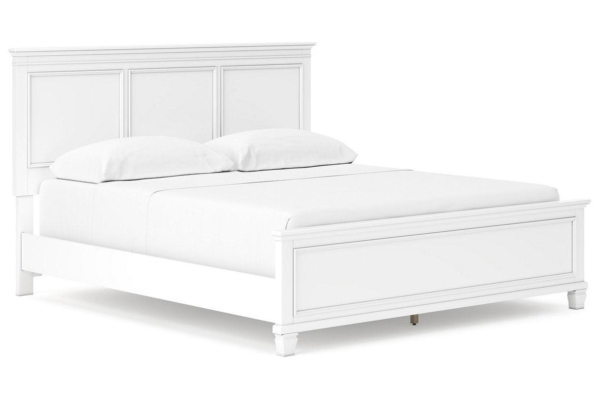 Fortman White California King Panel Bed by Ashley at Eve Furniture