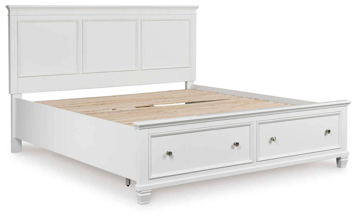 Fortman White California King Panel Storage Bed by Ashley at Eve Furniture