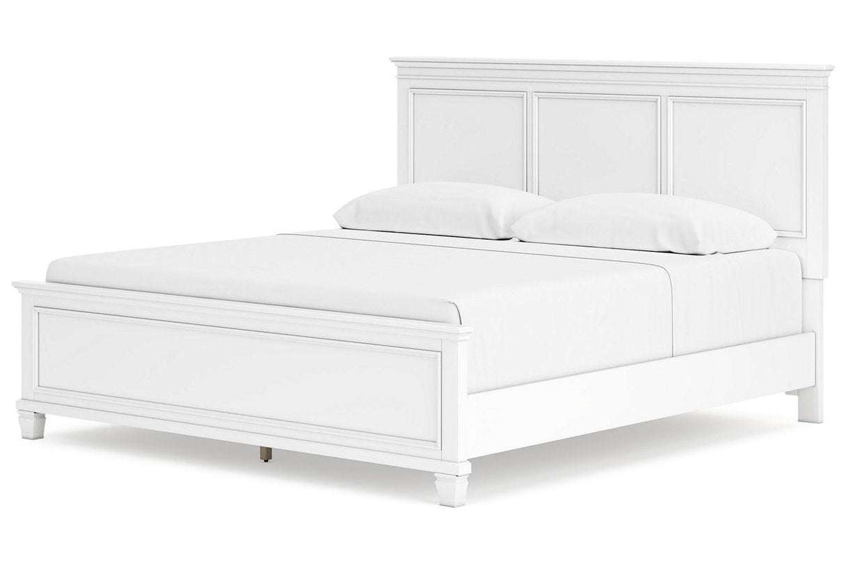 Fortman White King Panel Bed by Ashley at Eve Furniture