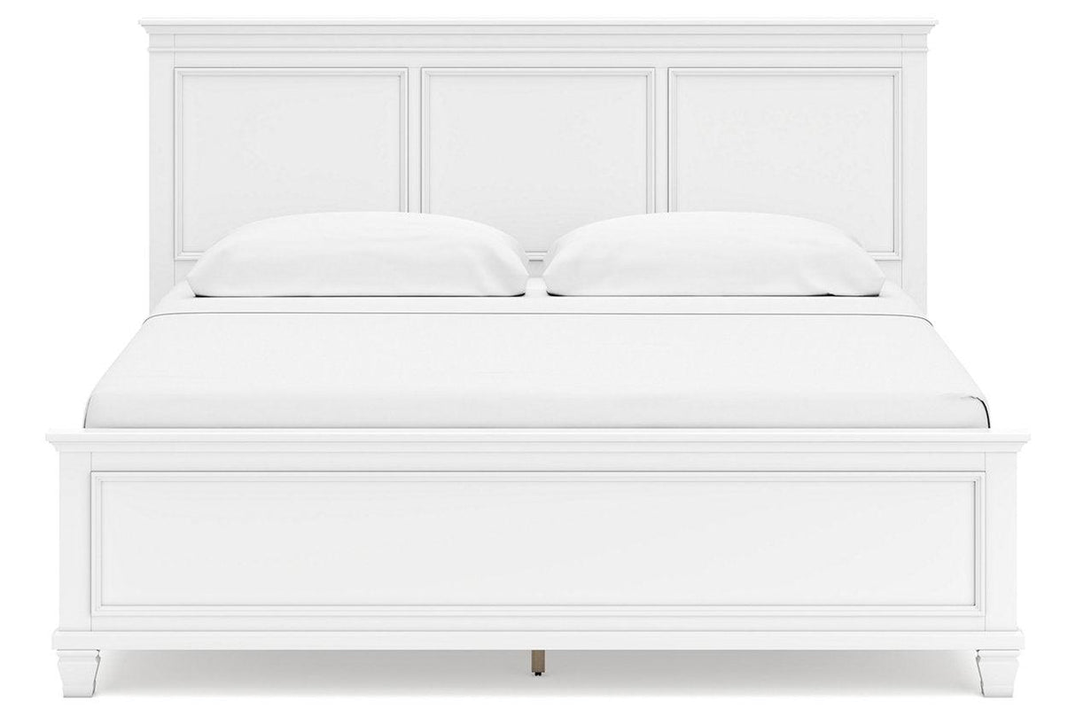 Fortman White King Panel Bed by Ashley at Eve Furniture