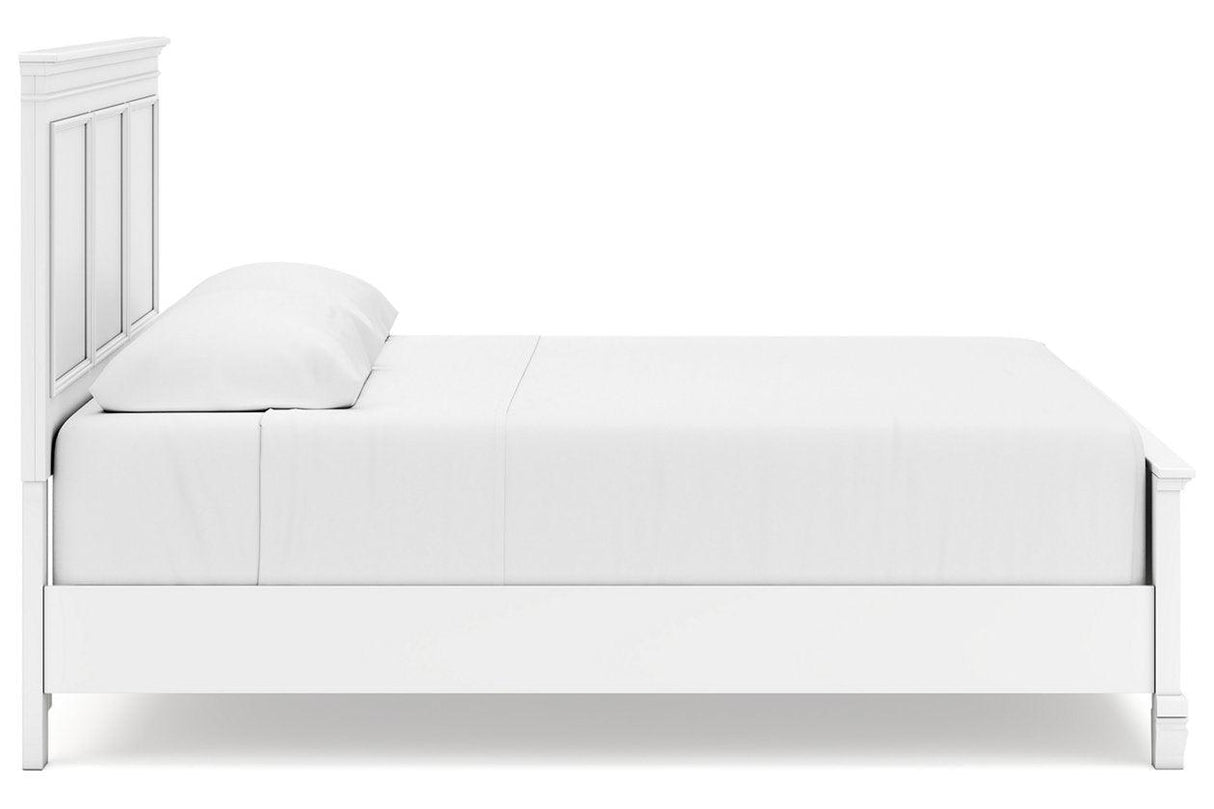 Fortman White King Panel Bed by Ashley at Eve Furniture