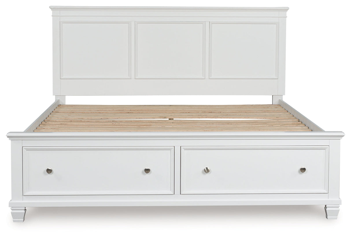Fortman White King Panel Storage Bed by Ashley at Eve Furniture
