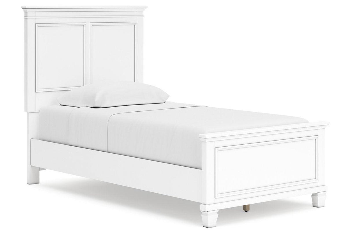 Fortman White Twin Panel Bed by Ashley at Eve Furniture