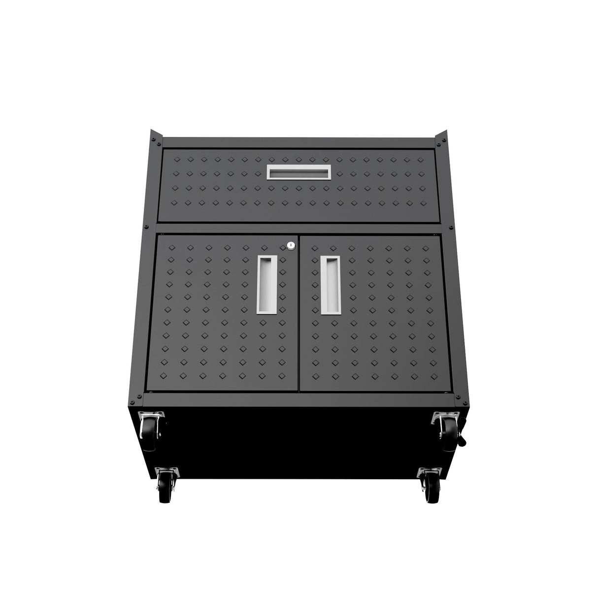 Fortress 31.5" Mobile Garage Cabinet with Drawer and Shelves in Charcoal Grey by Manhattan Comfort at Eve Furniture
