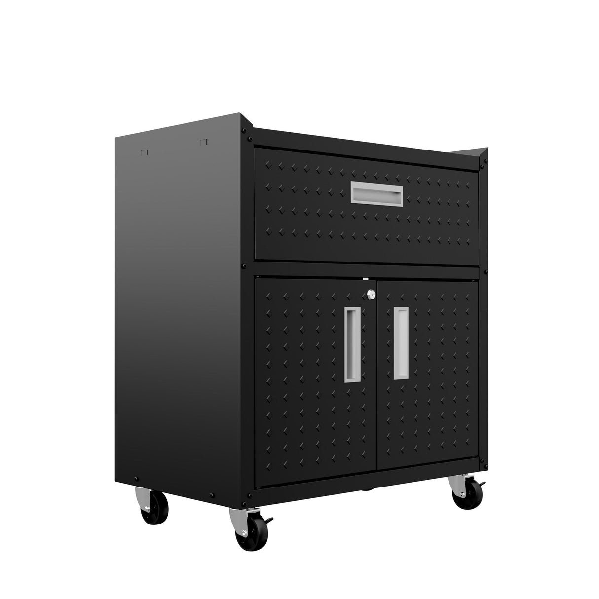 Fortress 31.5" Mobile Garage Cabinet with Drawer and Shelves in Charcoal Grey by Manhattan Comfort at Eve Furniture