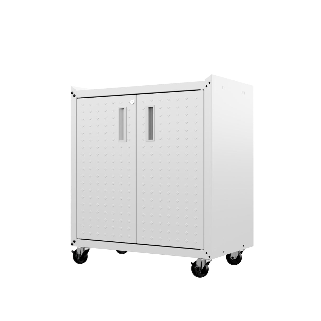 Fortress 31.5" Mobile Garage Cabinet with Shelves in White by Manhattan Comfort at Eve Furniture