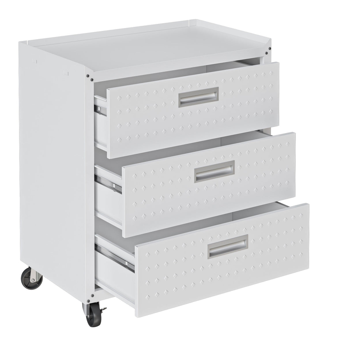 Fortress 31.5" Mobile Garage Chest with Drawers in White by Manhattan Comfort at Eve Furniture