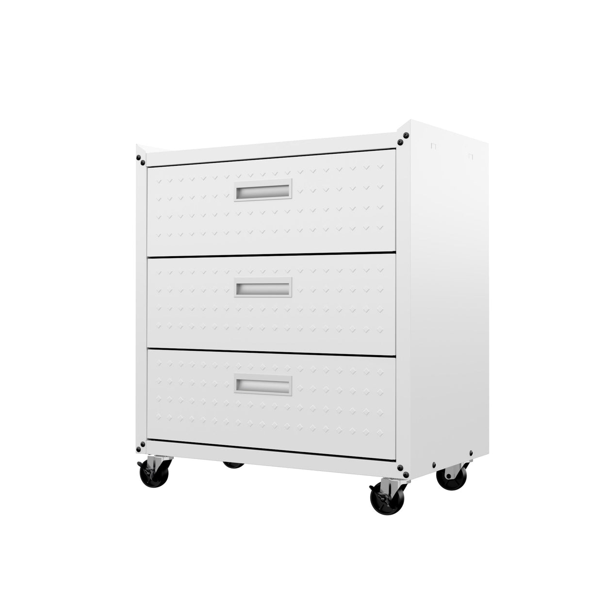 Fortress 31.5" Mobile Garage Chest with Drawers in White by Manhattan Comfort at Eve Furniture