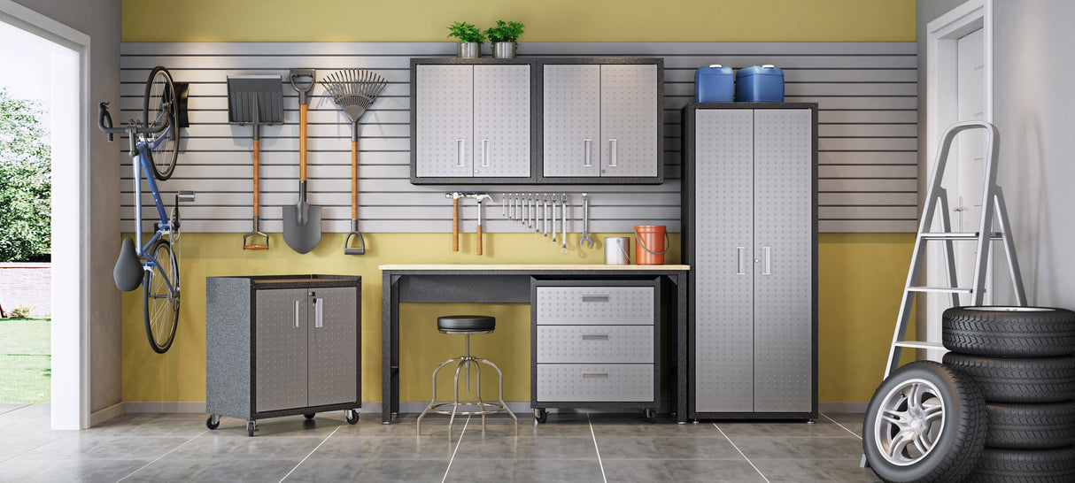 Fortress 6-Piece Garage Set in Grey by Manhattan Comfort at Eve Furniture