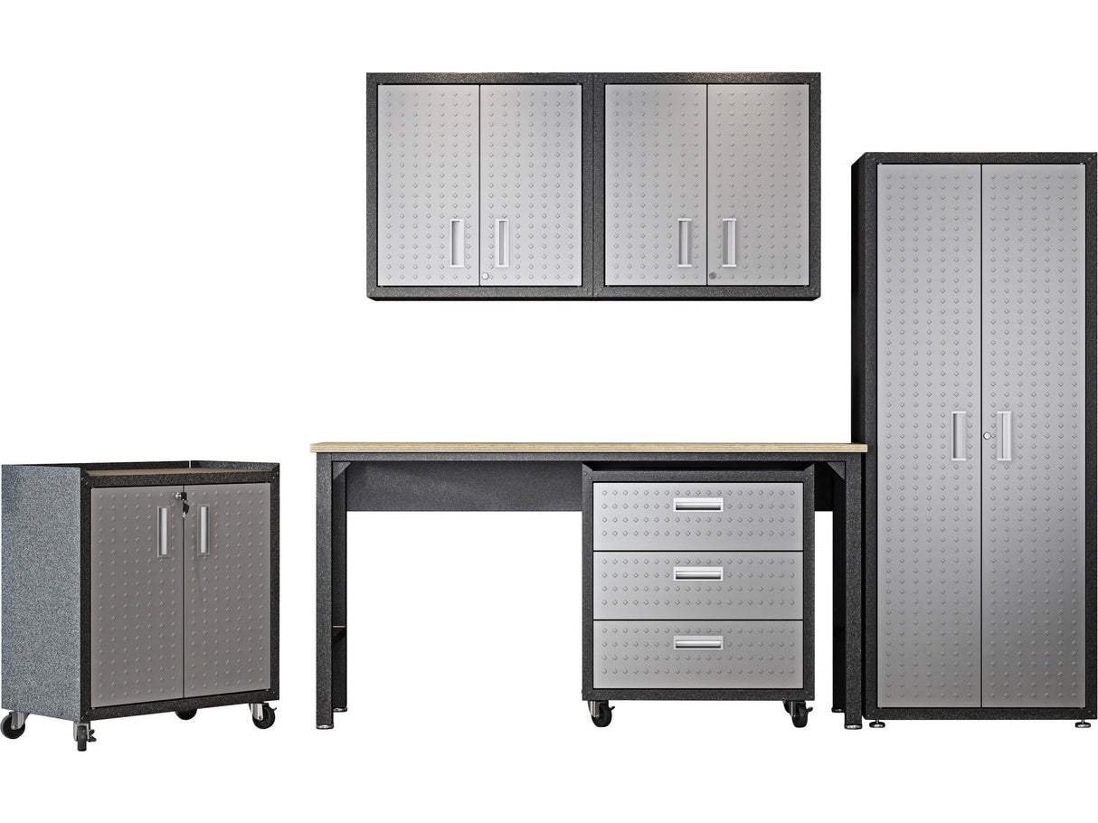 Fortress 6-Piece Garage Set in Grey by Manhattan Comfort at Eve Furniture