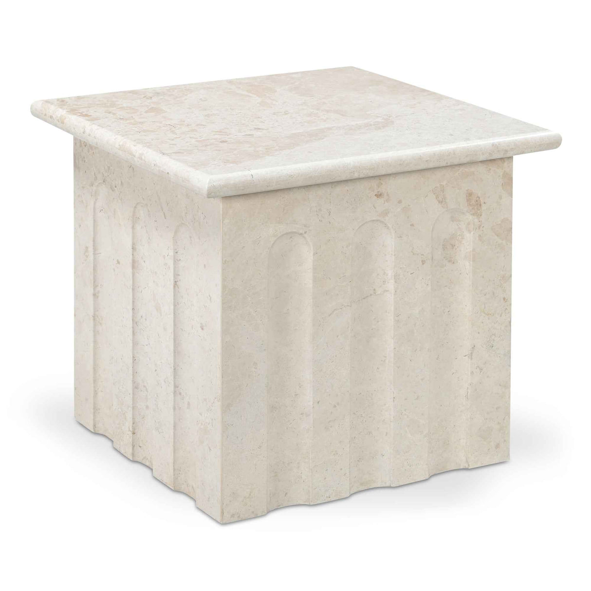 Forum Cream Beige Marble Side Table