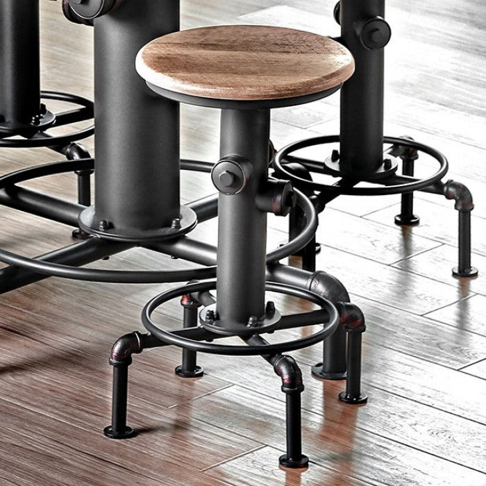 Foskey Antique Black/Natural Tone 5-Piece Counter Height Table Set by Furniture of America at Eve Furniture