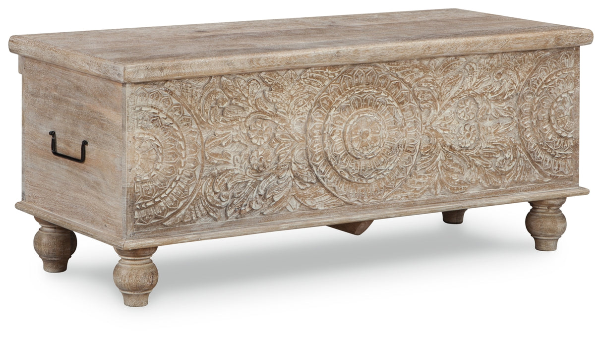Fossil Ridge Beige Storage Bench by Ashley at Eve Furniture