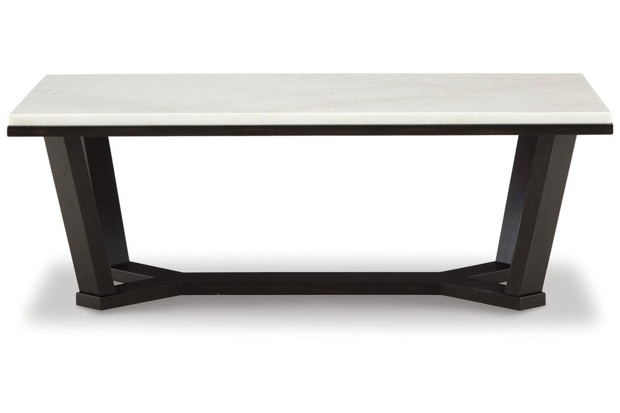 Fostead White/Espresso Coffee Table and 2 Ends by Ashley at Eve Furniture