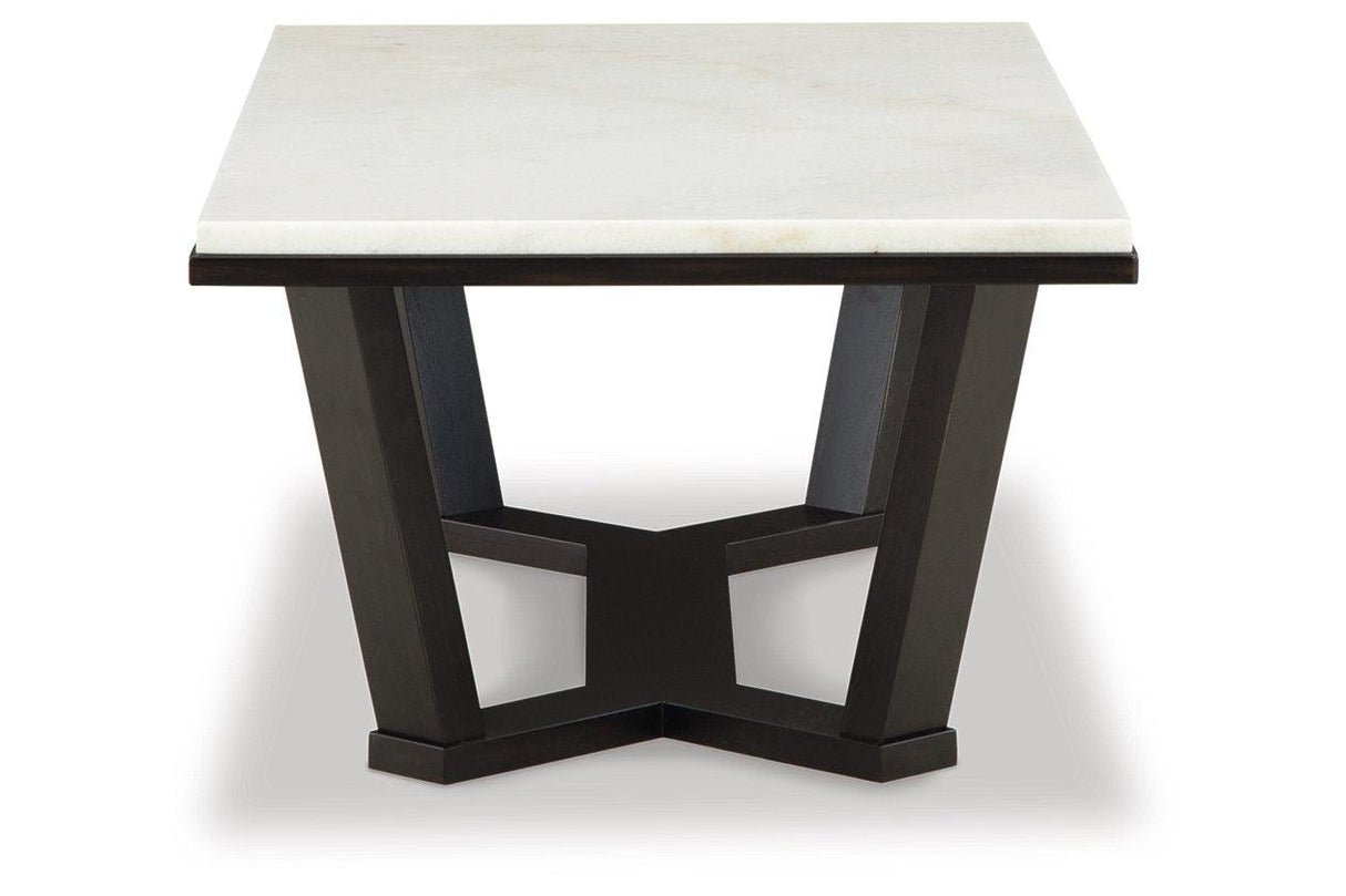Fostead White/Espresso Coffee Table and 2 Ends by Ashley at Eve Furniture