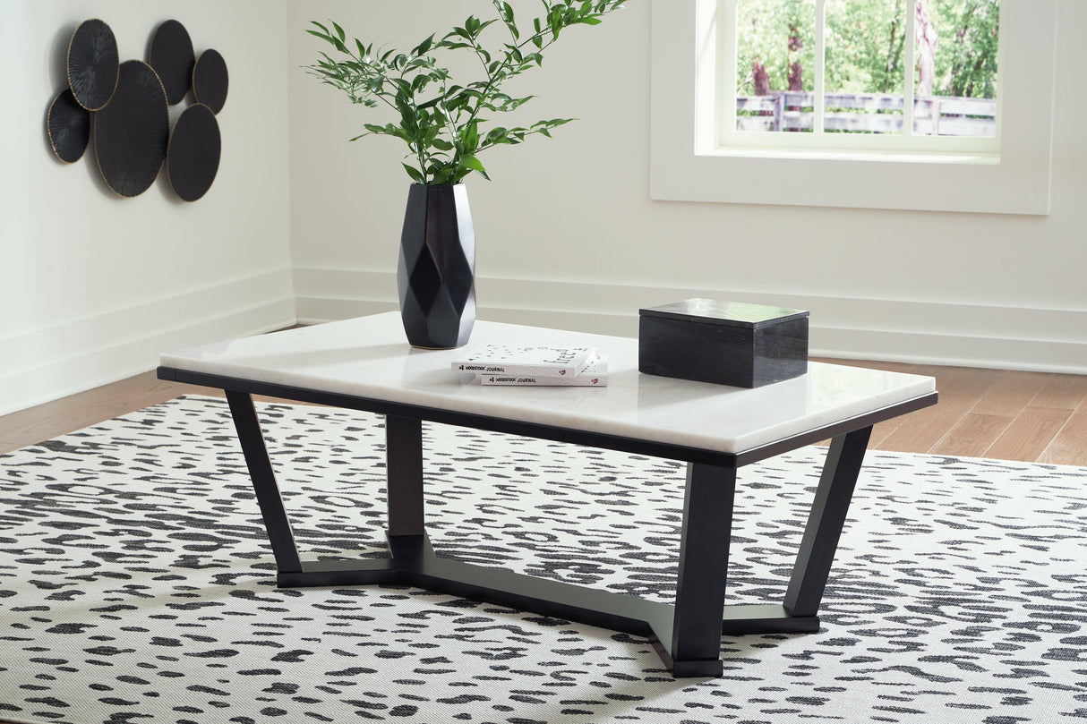 Fostead White/Espresso Coffee Table by Ashley at Eve Furniture