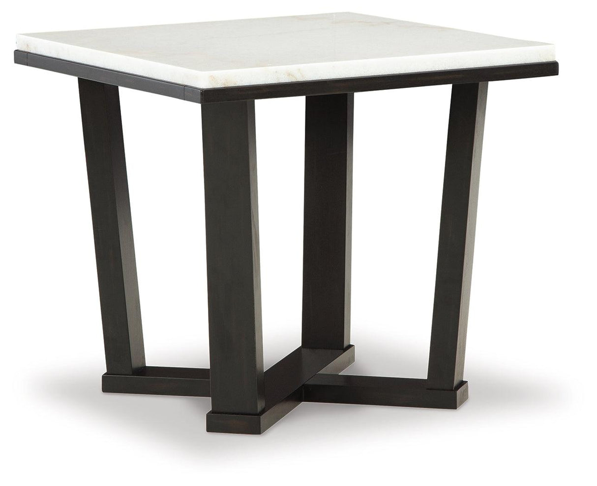 Fostead White/Espresso End Table by Ashley at Eve Furniture