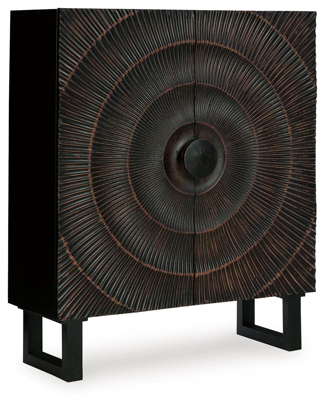 Fosterman Distressed Black Accent Cabinet by Ashley at Eve Furniture
