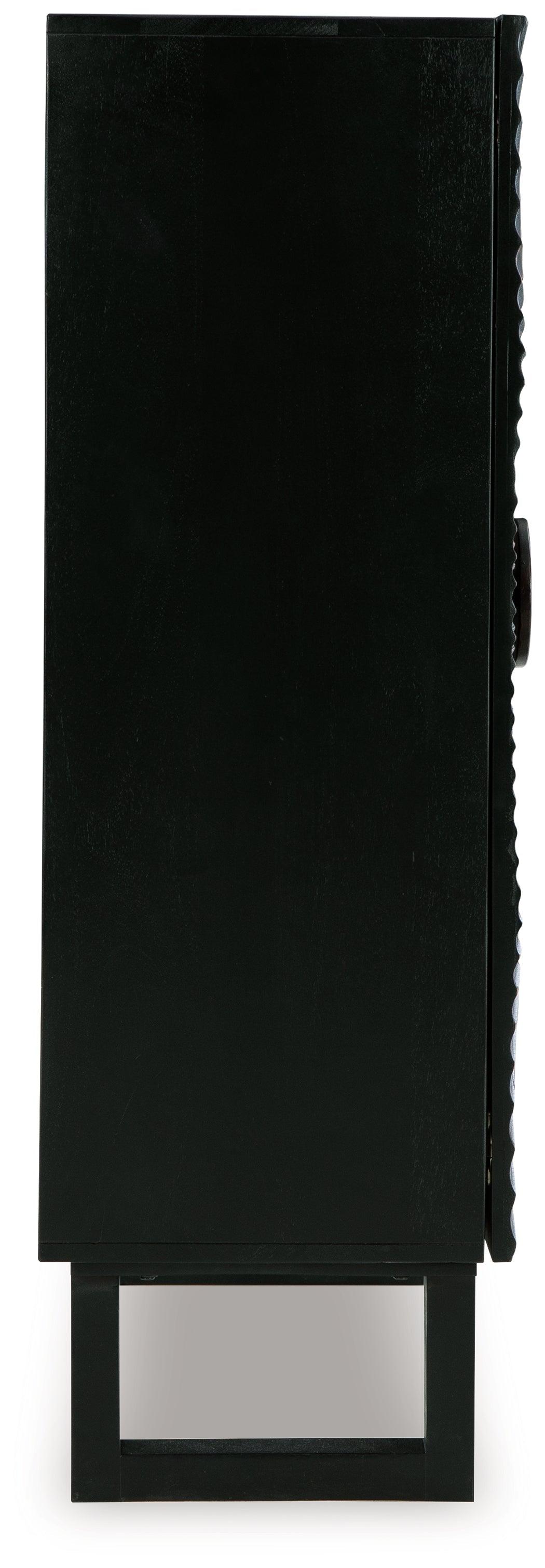 Fosterman Distressed Black Accent Cabinet by Ashley at Eve Furniture