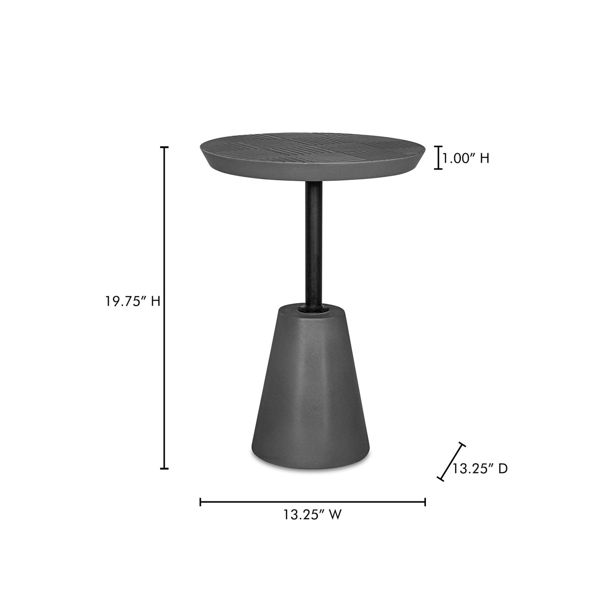 Foundation Dark Grey Outdoor Accent Table by Moe's Home at Eve Furniture