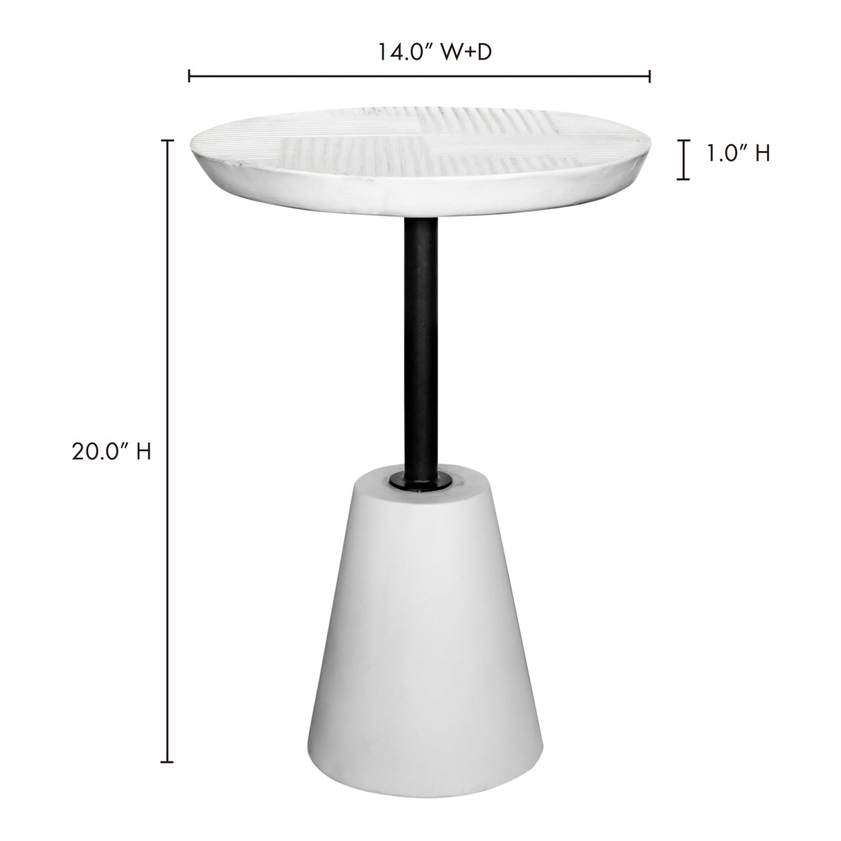 Foundation White Outdoor Accent Table by Moe's Home at Eve Furniture