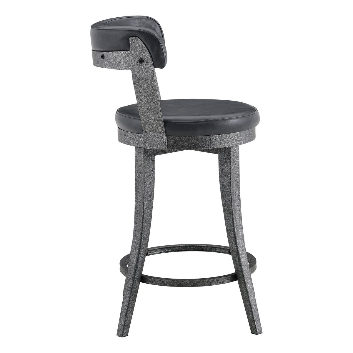 Foundry Gunmetal/Black Faux Leather Swivel Counter Height Chair, Set of 2 by Homelegance at Eve Furniture