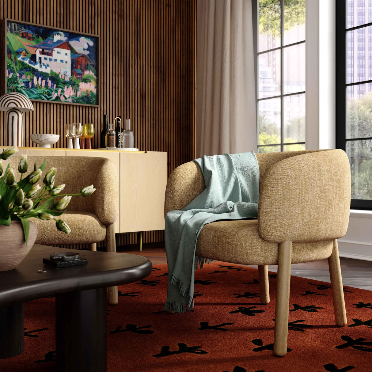 Foxy Textured Fabric Accent Chair by TOV Furniture at Eve Furniture