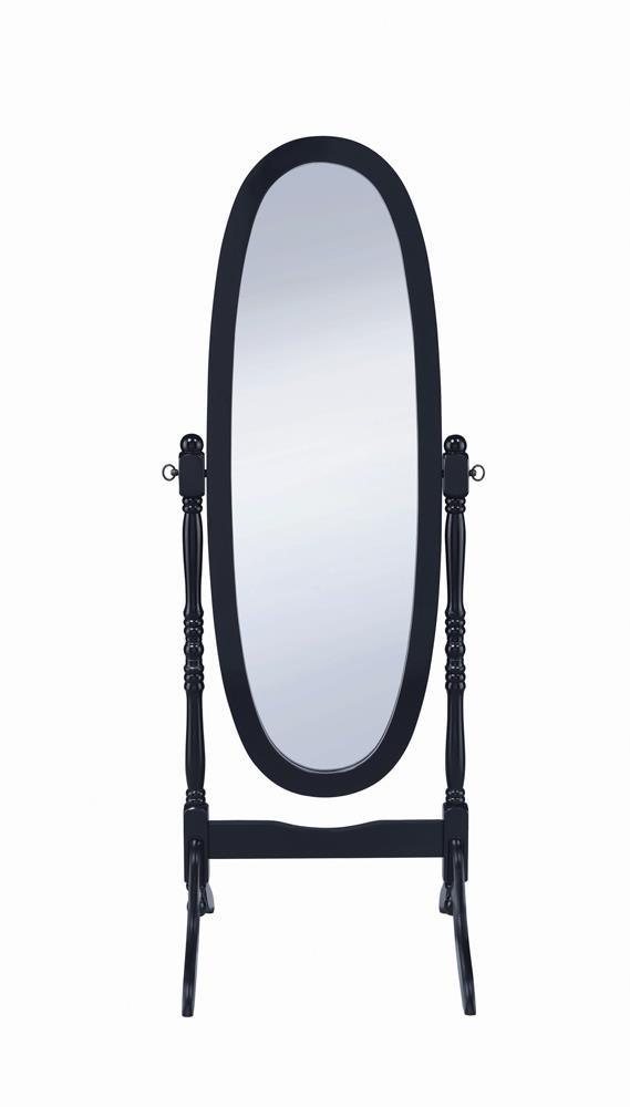 Foyet Black Oval Cheval Mirror by Coaster at Eve Furniture
