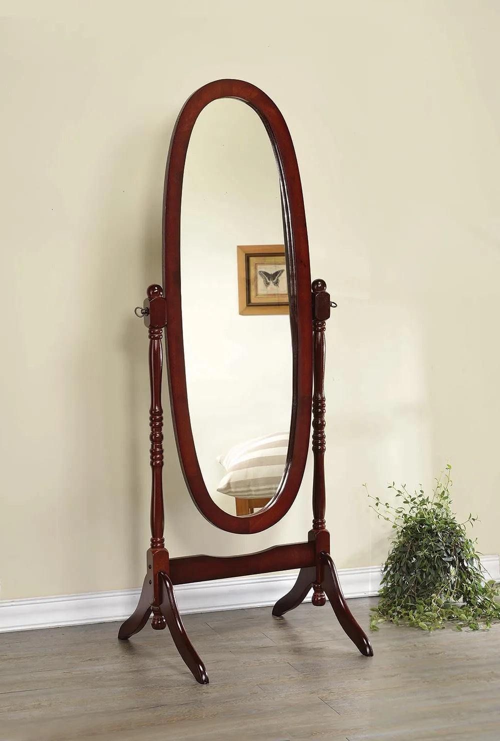 Foyet Merlot Oval Cheval Mirror by Coaster at Eve Furniture