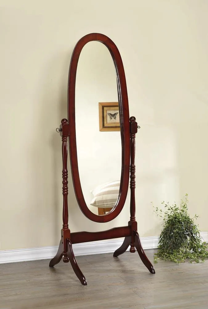 Foyet Merlot Oval Cheval Mirror by Coaster at Eve Furniture