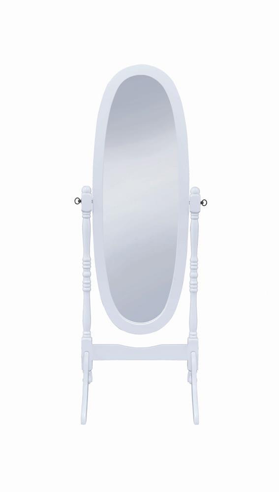 Foyet White Oval Cheval Mirror by Coaster at Eve Furniture