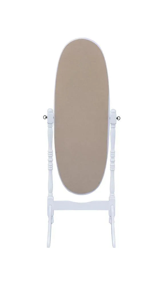 Foyet White Oval Cheval Mirror by Coaster at Eve Furniture