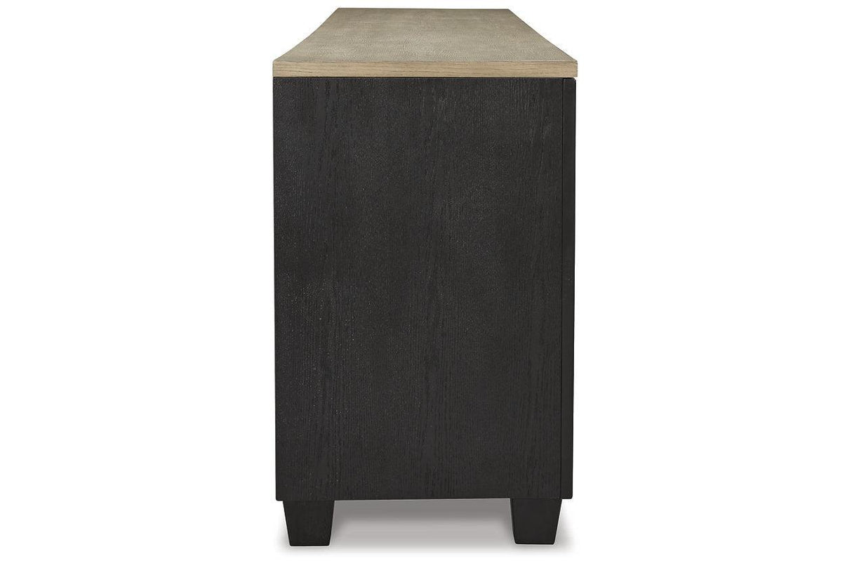 Foyland Black/Brown 83" TV Stand with Electric Fireplace by Ashley at Eve Furniture
