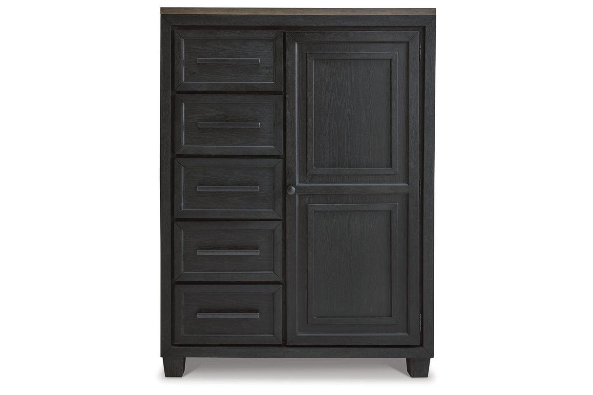 Foyland Black/Brown Door Chest by Ashley at Eve Furniture