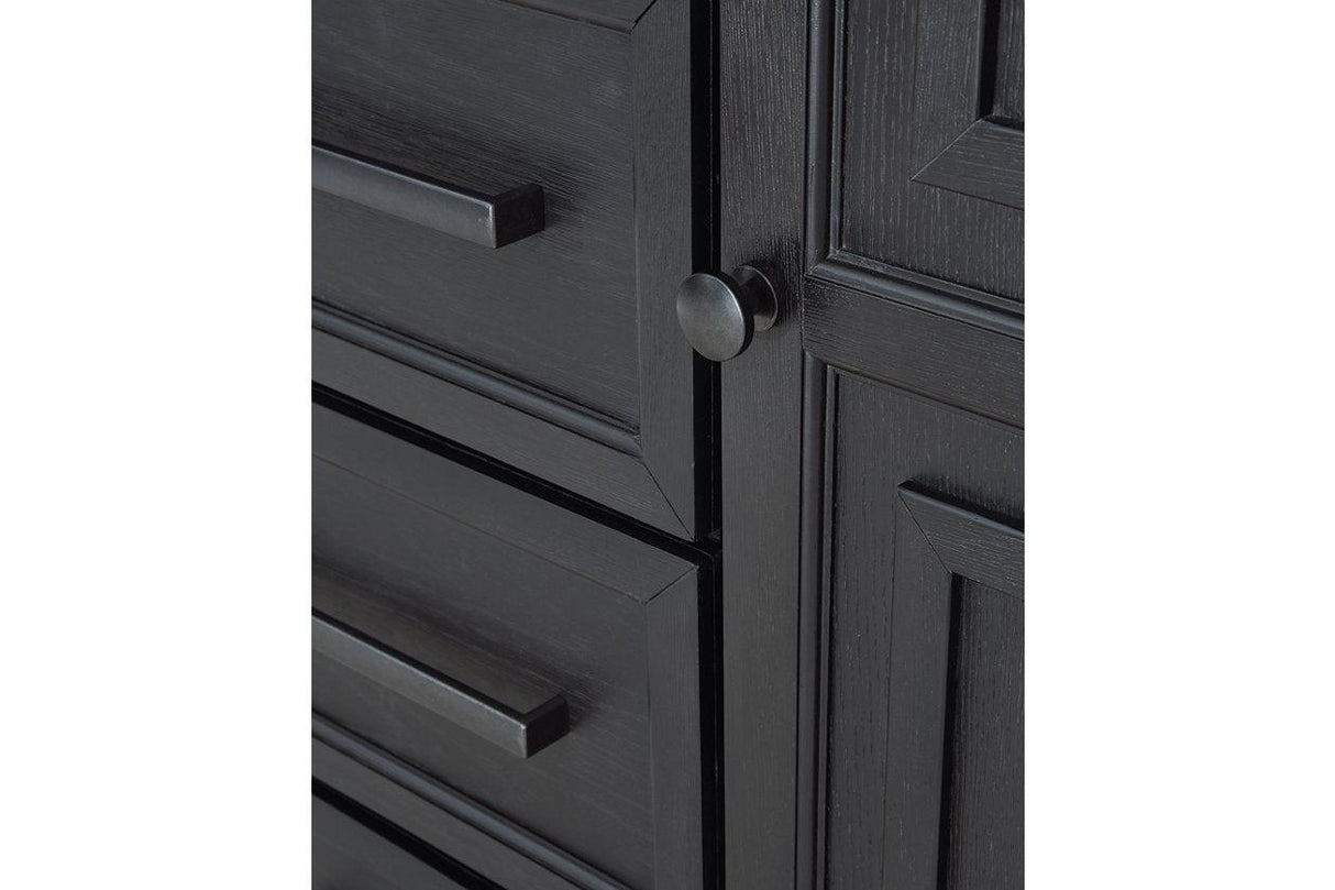Foyland Black/Brown Door Chest by Ashley at Eve Furniture