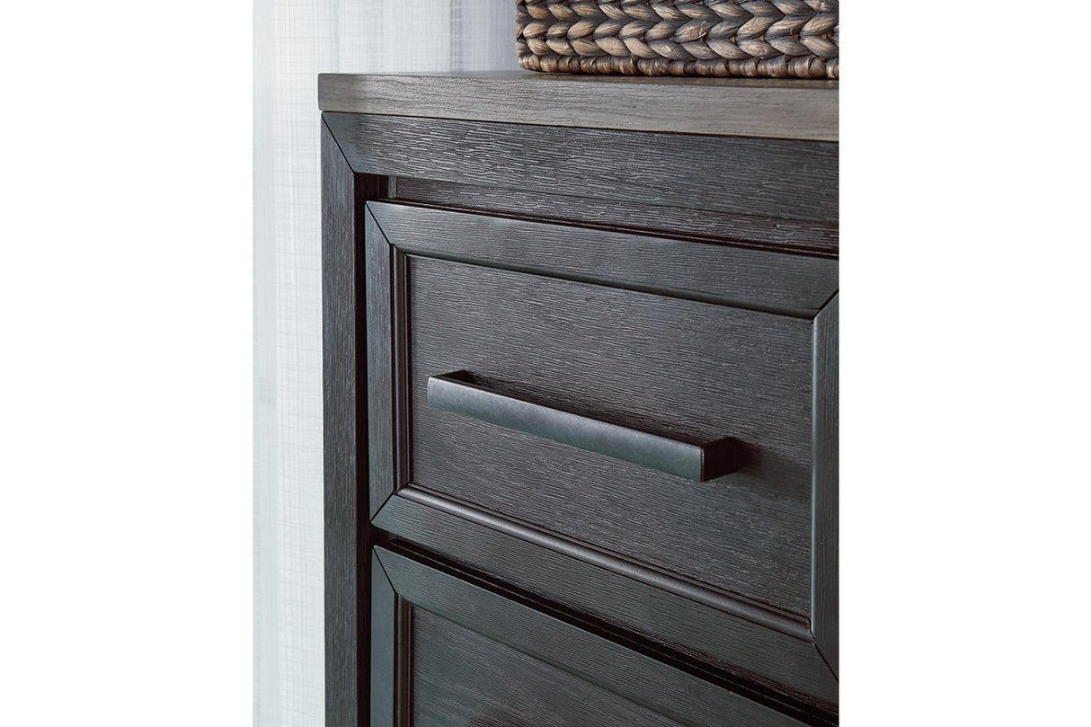 Foyland Black/Brown Door Chest by Ashley at Eve Furniture