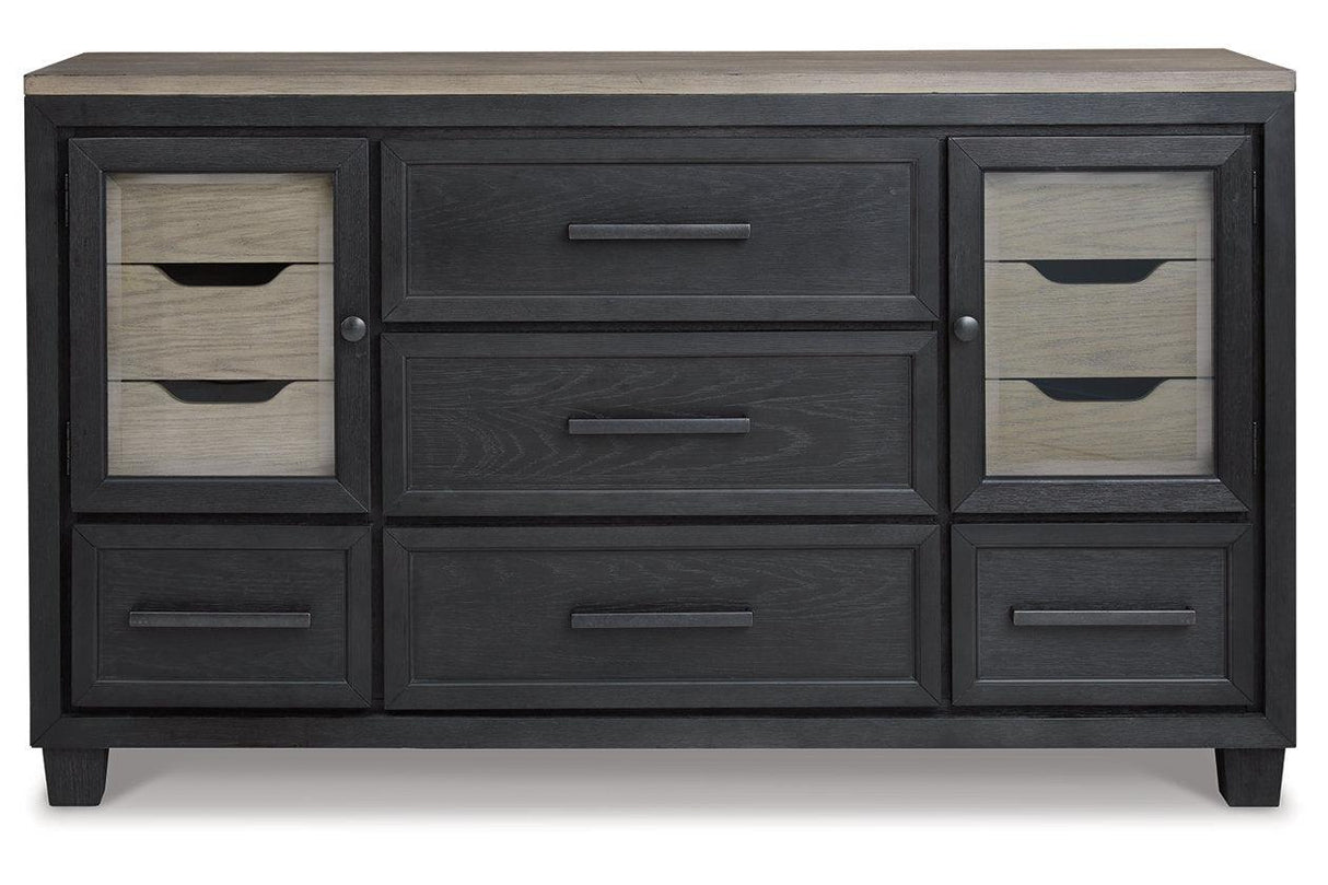 Foyland Black/Brown Dresser by Ashley at Eve Furniture