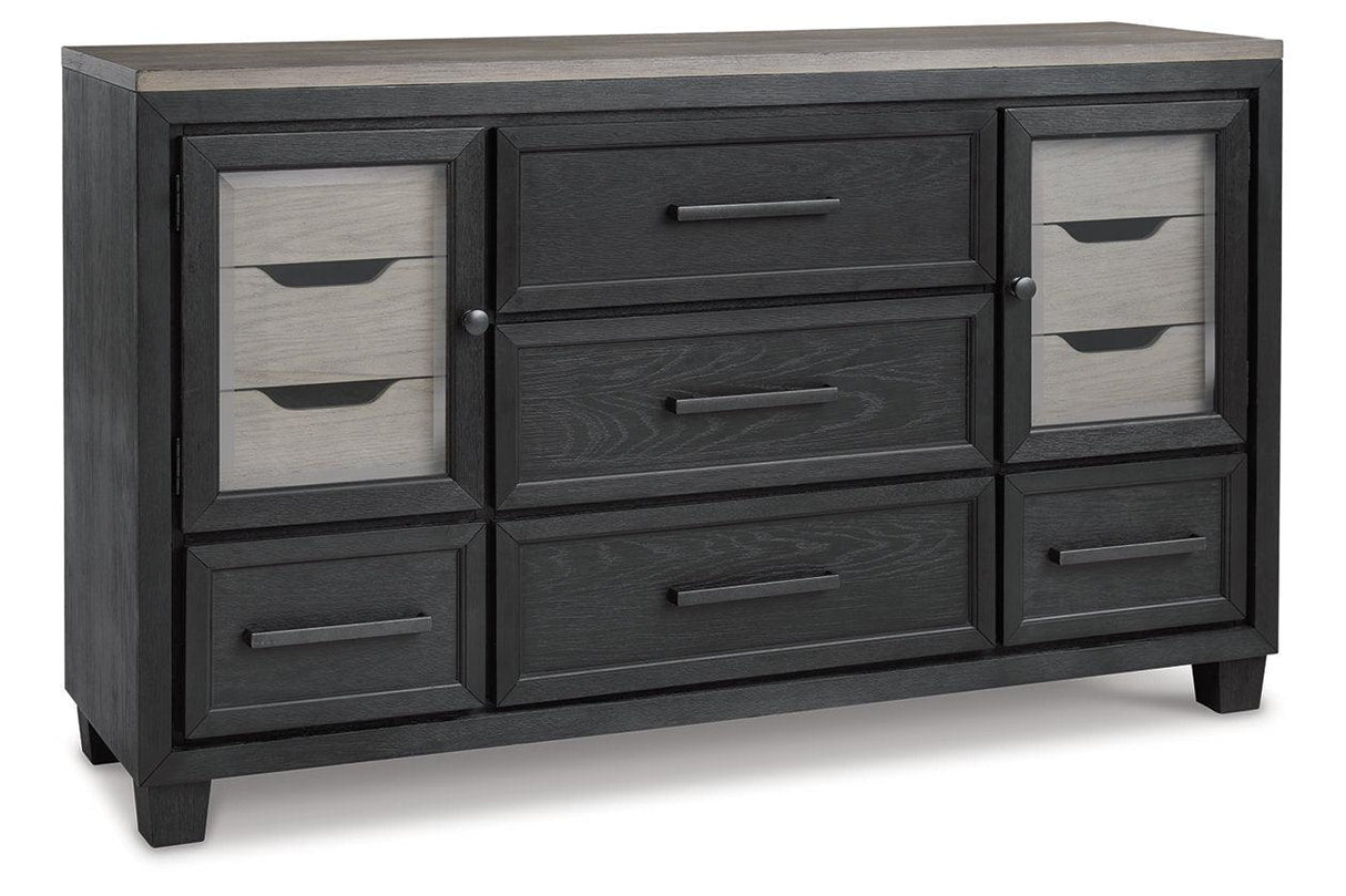 Foyland Black/Brown Dresser by Ashley at Eve Furniture